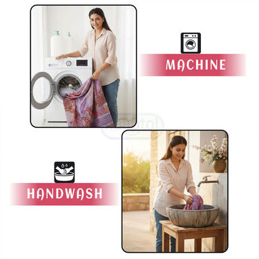 Jaipuri Printed Fitted Double Bed Sheet With 2 Pillow Covers (DBS30)