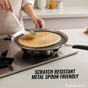 Triply Heavy Stainless Steel Honeycomb Dosa Tawa (1TPT1)