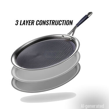 Triply Heavy Stainless Steel Honeycomb Dosa Tawa (1TPT1)