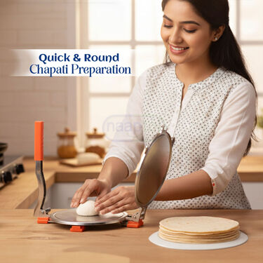 Chapati & Puri Maker + 2 in 1 Oil Strainer + Silicone Spatula & Brush (CP12)