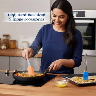 Chapati & Puri Maker + 2 in 1 Oil Strainer + Silicone Spatula & Brush (CP12)