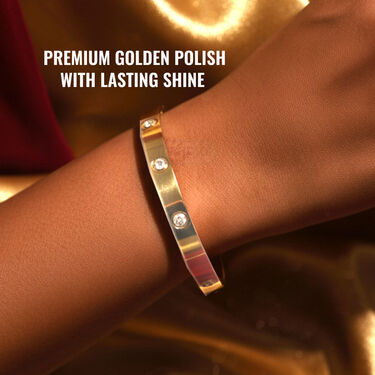 Mens Golden Austrain Diamond Kada Bracelet (GK4)