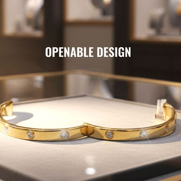 Mens Golden Austrain Diamond Kada Bracelet (GK4)