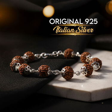 925 Italian Silver Panchmukhi Rudraksh Bracelet (ISRB1)