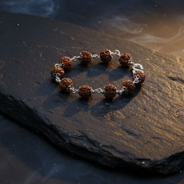 925 Italian Silver Panchmukhi Rudraksh Bracelet (ISRB1)