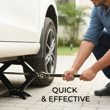 Quick & Effortless Car Jack Lifting Tool With Free Puncture Kit