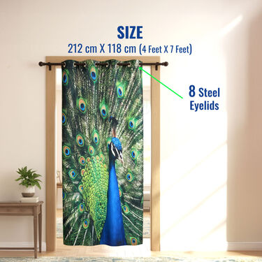 Peacock Printed Curtain (CU14)