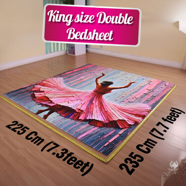 Dancing Dream Double Bed sheet with 2 Pillow Covers (DBS31)