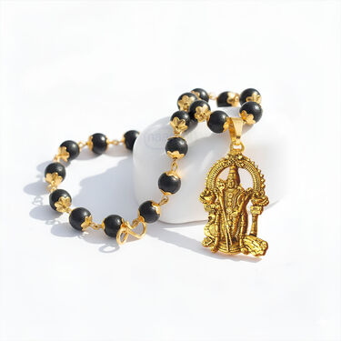 Golden Karungali Mala with Murgan Pendant (GKMP1)