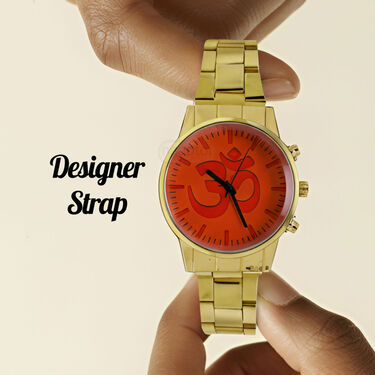 Golden Om Watch With OM Bracelet (MGWB5)