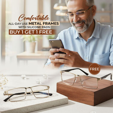 Comfortable All-Day Use Metal Frames With Silicone Pads Buy1 Get1 Free (2MF)