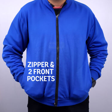 Blue Fleece Jacket with Digital Watch And Wallet Free (1FJ9B)