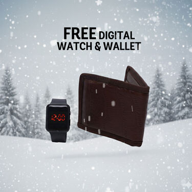 Blue Fleece Jacket with Digital Watch And Wallet Free (1FJ9B)