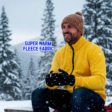 Yellow Fleece Jacket with Digital Watch And Wallet Free (1FJ9Y)