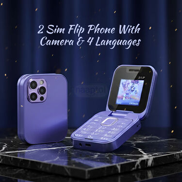 2 Sim Flip Phone With Camera & 4 Languages (PMH1 P)