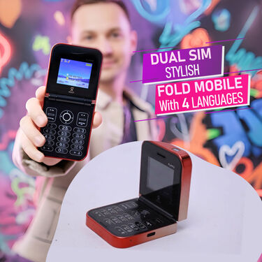 Dual Sim Stylish Fold Mobile With 4 Languages (PMH10 G)