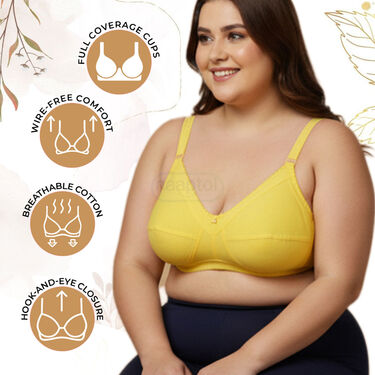 Pack Of 3 Full Coverage Daily Wear Bust Support Bra - Plus Size Only (3FCB4)