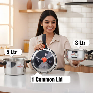 5 Ltr + 3 Ltr Pressure Cooker Combo (2PC2)