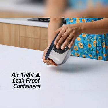 5 Stainless Steel Bowl + 5 Push & Lock Lid with Free Serving Spoon (10PL6)