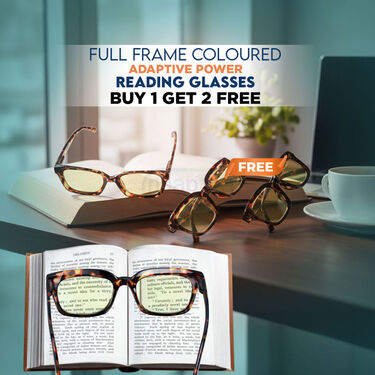 Full Frame Coloured Adaptive Power Reading Glasses Buy 1 Get 2 Free (3CORG5)