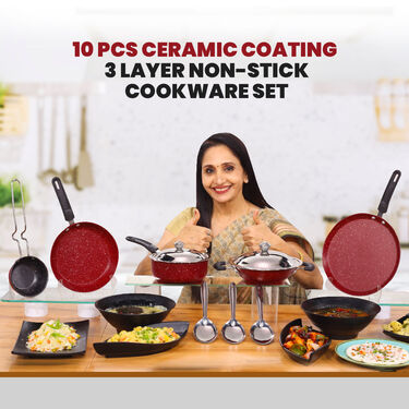 Mega Ceramic Coating Nonstick Cookware Set (10CCNC1N)