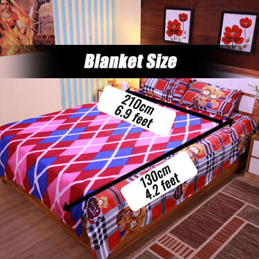 Pack of 2 Double Bedsheets Set + 2 Single Blankets (4FBS3)