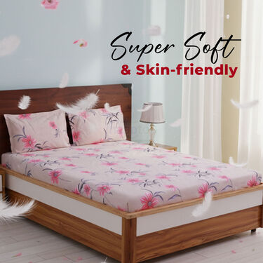 Floral Fitted Bedsheet With 2 Pillow Covers Free (DBS33)