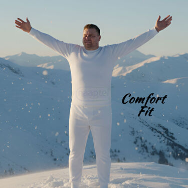 Warm And Comfortable White Plus Size Thermal Set For Men (WTP1)