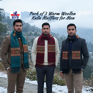 Pack of 3 Wollen Kullu Mufflers For Men (WKM1)