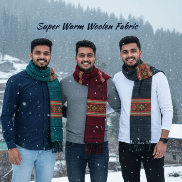 Pack of 3 Wollen Kullu Mufflers For Men (WKM1)