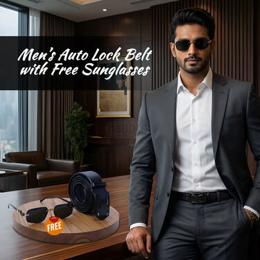 Mens Auto Lock Belt With Free Sunglasses (LBSG)