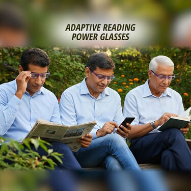 Rimless Coloured Adaptive Power Reading Glasses Buy 1 Get 2 Free (3CORG7)