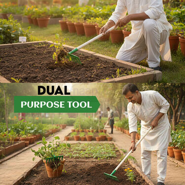 Portable Garden Rake With Wooden Handle (GHT7)