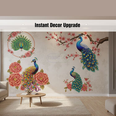 3D Colorful Peacock Wall Sticker B1 G1 Free (3DWS8)