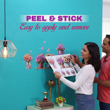 3D Flower Pot Wall Sticker (3DWS10)