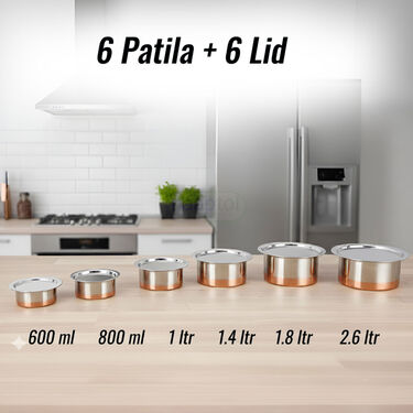 20 Pcs Copper Coated Cook & Serve Set + 5 Kitchen Tools + Chopping Board & Knife Set (20CC1A)