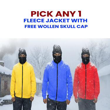 Pick Any 1 Fleece Jacket With Free Woolen Skull Cap (1FJ17)