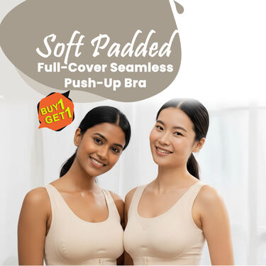 Soft Padded Full-Cover Seamless Push-Up Bra Buy 1 Get 1 Free (2FPB)