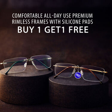 Comfortable All-Day Use Premium Rimless Frames with Silicone Pads Buy1 Get1 Free (2MF3)