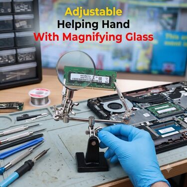 Adjustable Helping Hand With Magnifying Glass (MG2)
