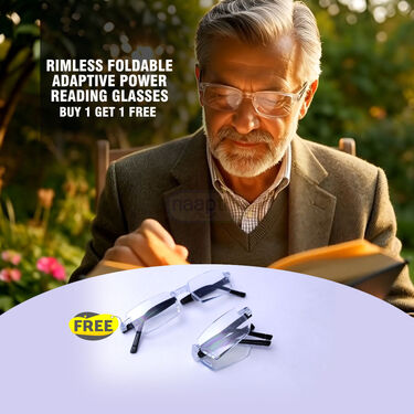 Rimless Foldable Adaptive Power Reading Glasses Buy 1 Get 1 Free (2FORG12)