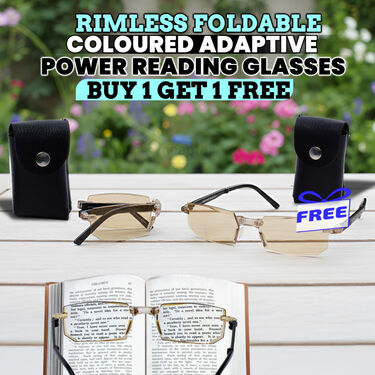 Rimless Foldable Coloured Adaptive Power Reading Glasses Buy 1 Get 1 Free (2FCORG13)