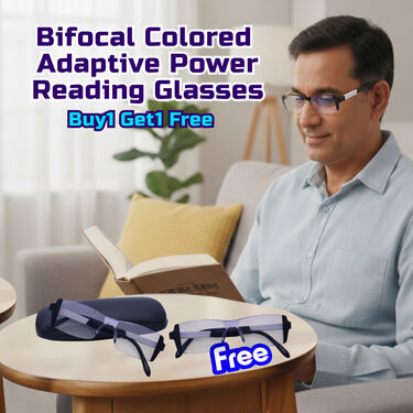 Rimless Bifocal Coloured Adaptive Power Reading Glasses B1G1 Free (2BCORG2)