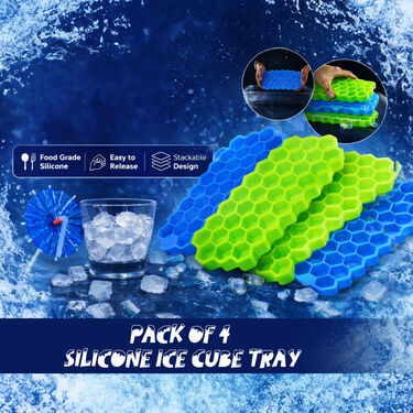 Pack of 4 Silicone Ice Cube Tray (ICT4)
