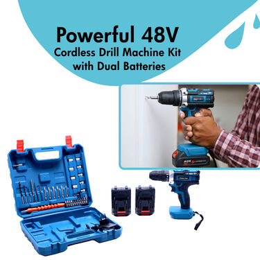 Powerful 48V Cordless Drill Machine Kit With Dual Batteries (CD36)