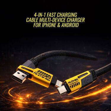 4-In -1 Fast Charging Cable Multi-Device Charger For iPhone & Android (FCC1)