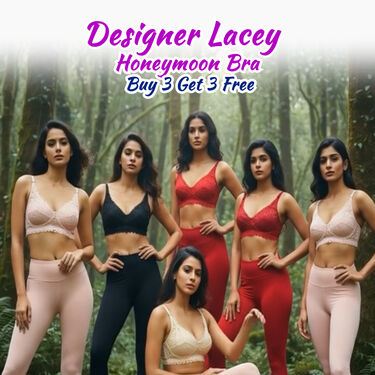 Designer Lacey Honeymoon Bra Buy 3 Get 3 Free (6PBR2)