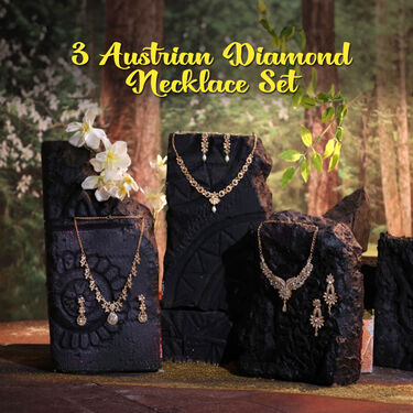 3 Austrian Diamond Necklace Set (3AUD23)