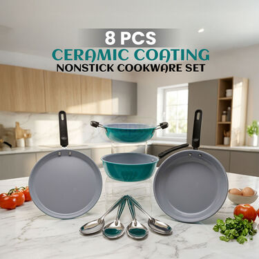8 Pcs Ceramic Coating Nonstick Cookware Set (8CCNC1)