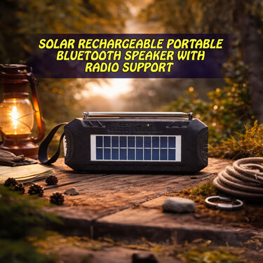 Solar Rechargeable Portable Bluetooth Speaker with Radio Support (BLS20CS)